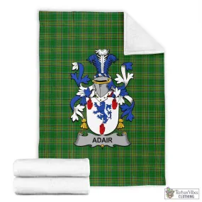 Adair Irish Clan Tartan Blanket with Coat of Arms
