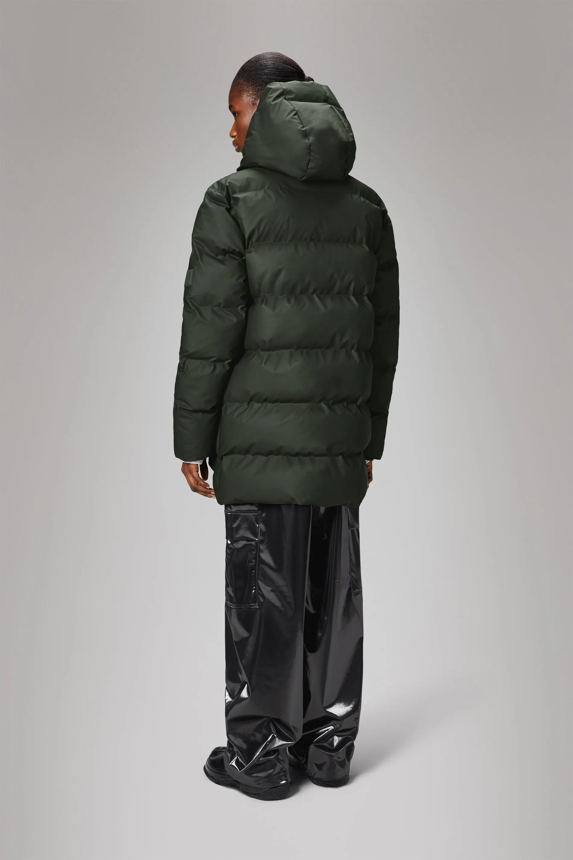 Alta Long Puffer Cargo Jacket - Green