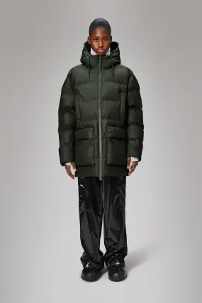 Alta Long Puffer Cargo Jacket - Green