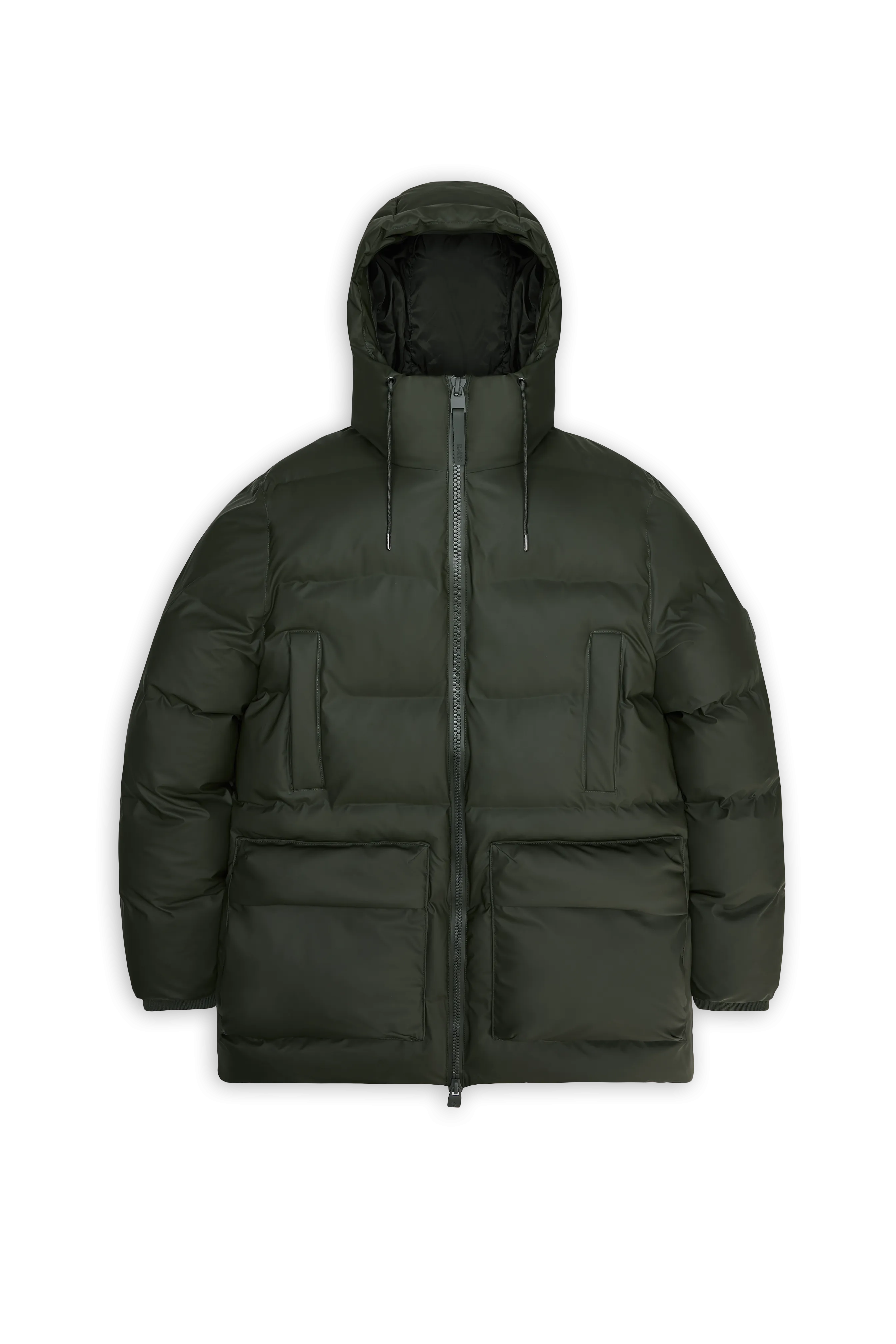 Alta Long Puffer Cargo Jacket - Green
