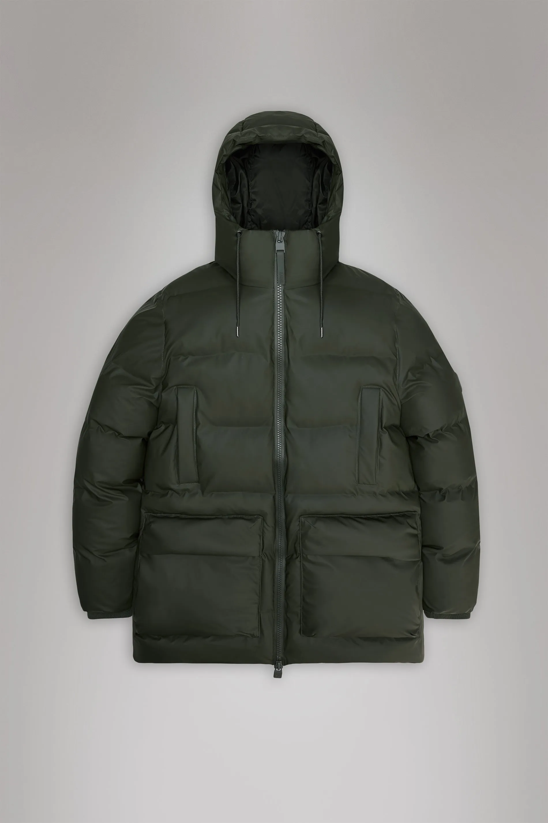 Alta Long Puffer Cargo Jacket - Green
