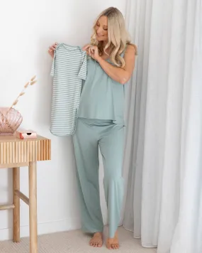Elara Maternity & Nursing 3-Piece Set in Sage Green