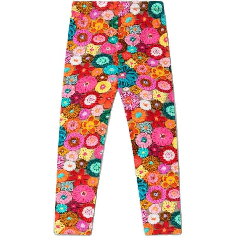Girls Orange Peppy Leggings