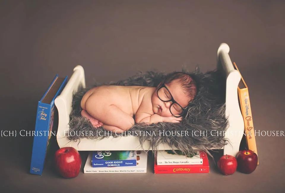 Gray Mongolian Fur Nest Photography Prop Rug Newborn Baby