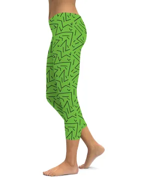 Green Black Line Capris