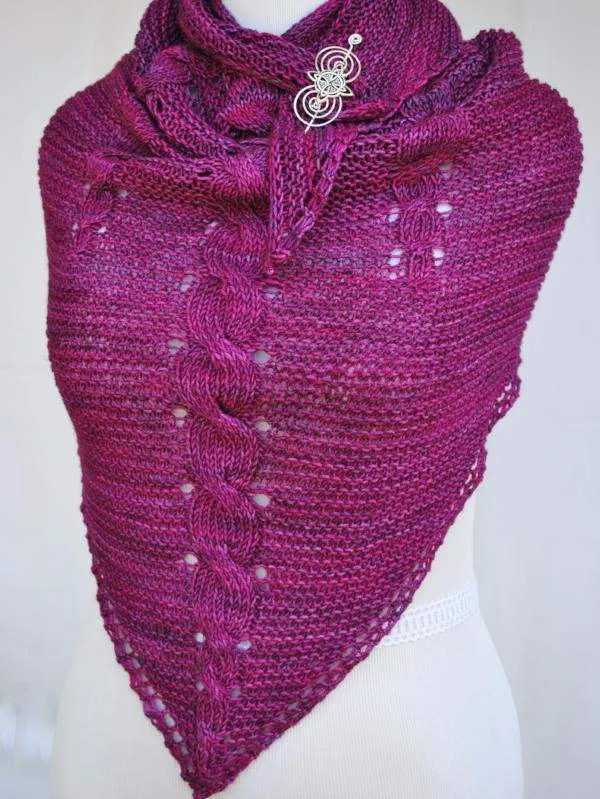 Intrepid Ardor PDF Knitting Pattern for Cabled Shawl