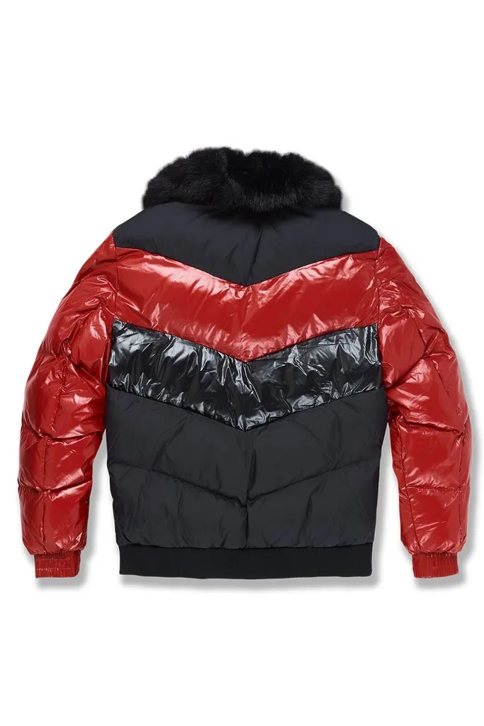 Jordan Craig NYLON COLOR BLOCK PUFFER JACKET  Men’s -CRIMSON