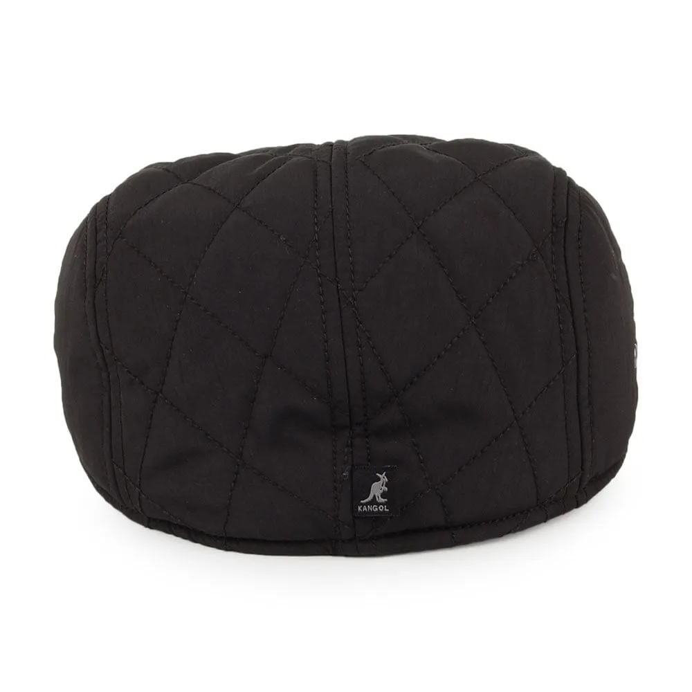 Kangol Hidden Layers Driving Flat Cap with Earlaps - Black