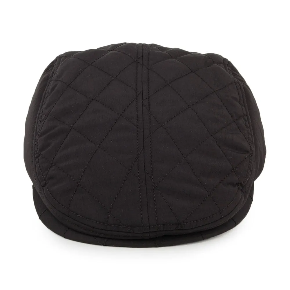 Kangol Hidden Layers Driving Flat Cap with Earlaps - Black