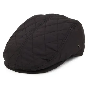 Kangol Hidden Layers Driving Flat Cap with Earlaps - Black