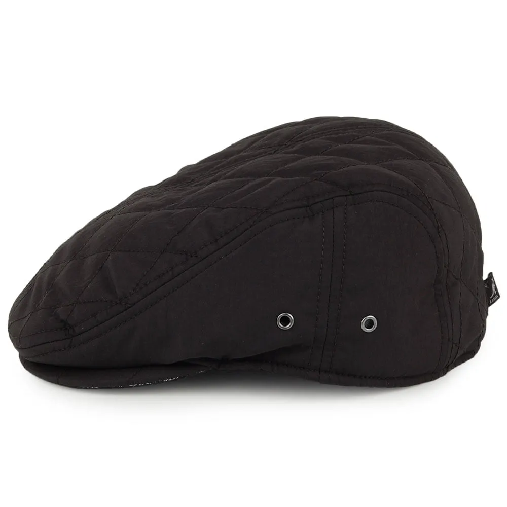 Kangol Hidden Layers Driving Flat Cap with Earlaps - Black