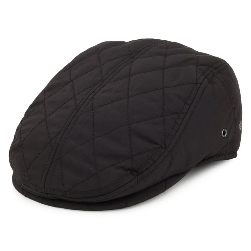 Kangol Hidden Layers Driving Flat Cap with Earlaps - Black