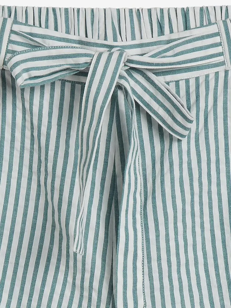 LOV Sage Striped Tasha Shorts
