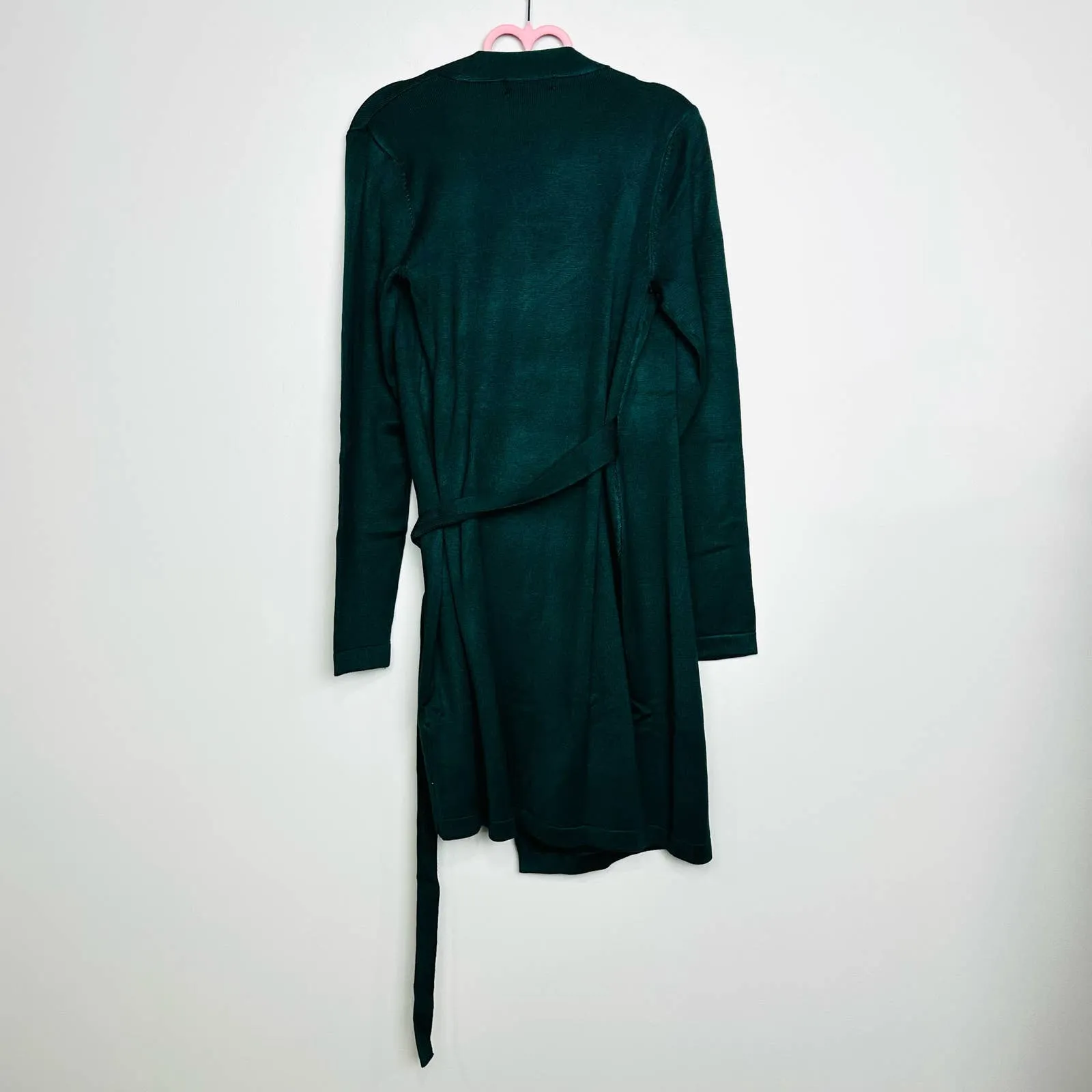 Lulus NWT Literary Lover Forest Knit Long Sleeve Wrap Sweater Dress Green
