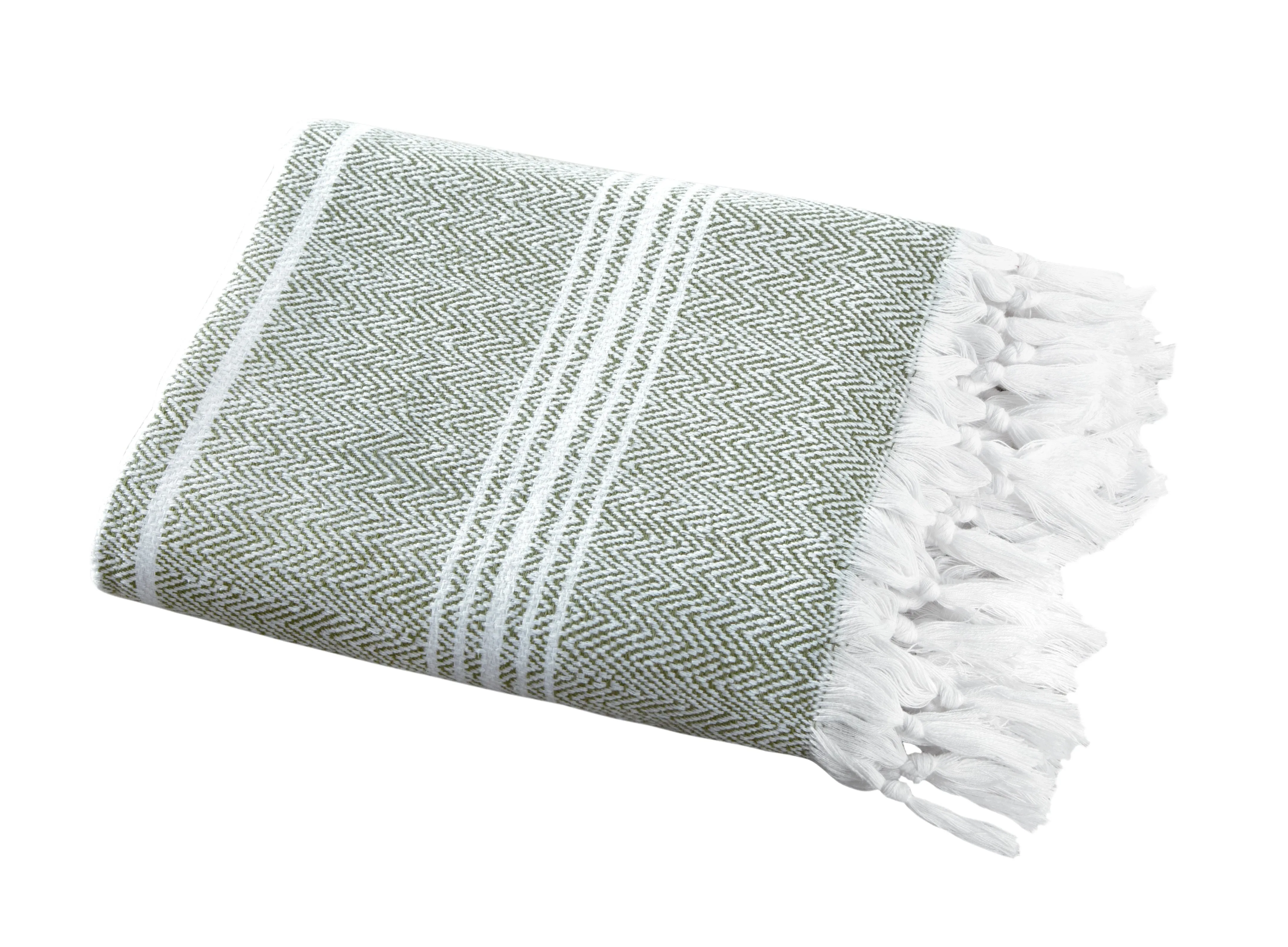Luxury Thick Peshtemal Turkish Cotton Bath Sheet Towel - 40 X 70 - Hand Knotted