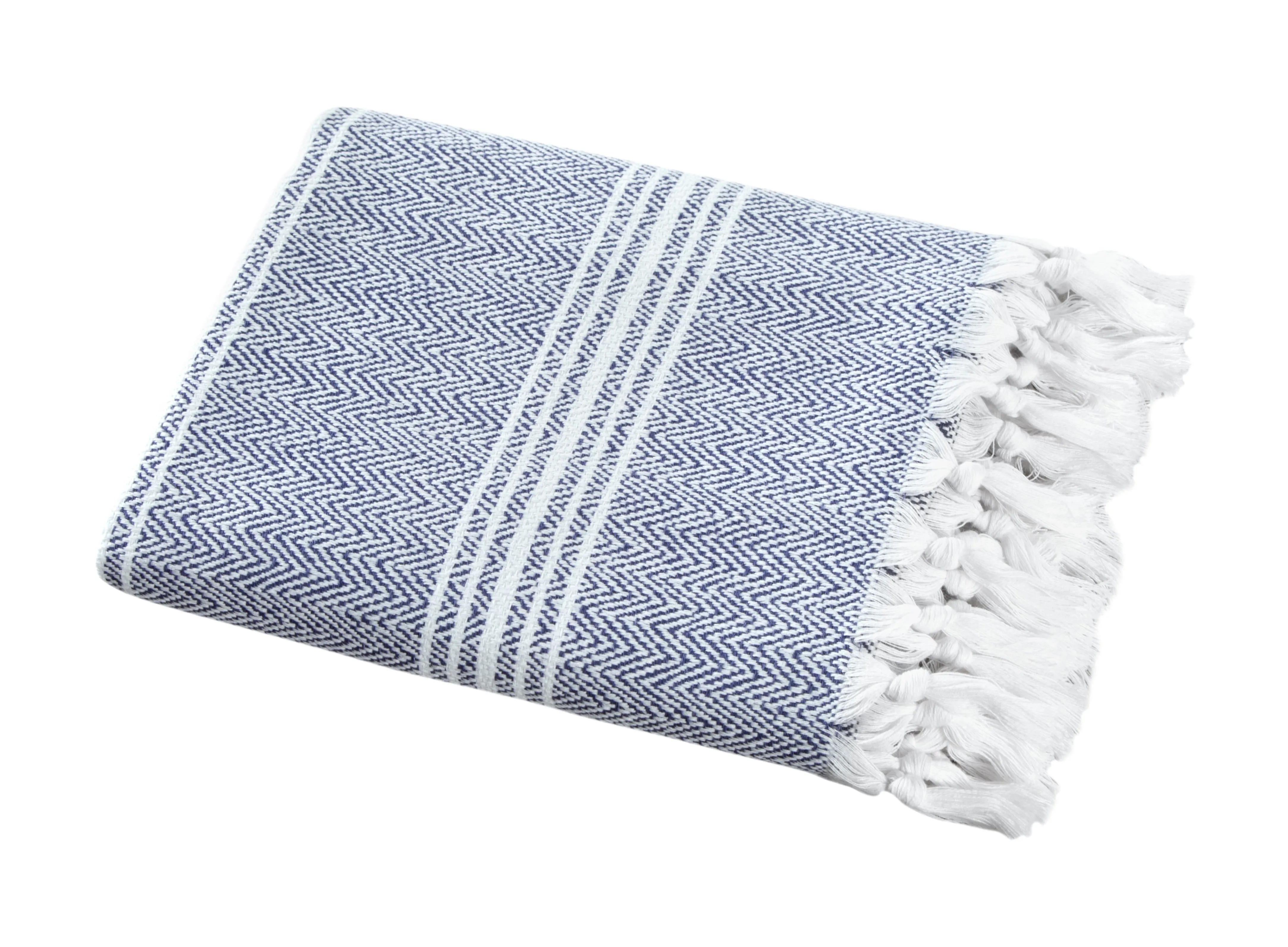 Luxury Thick Peshtemal Turkish Cotton Bath Sheet Towel - 40 X 70 - Hand Knotted