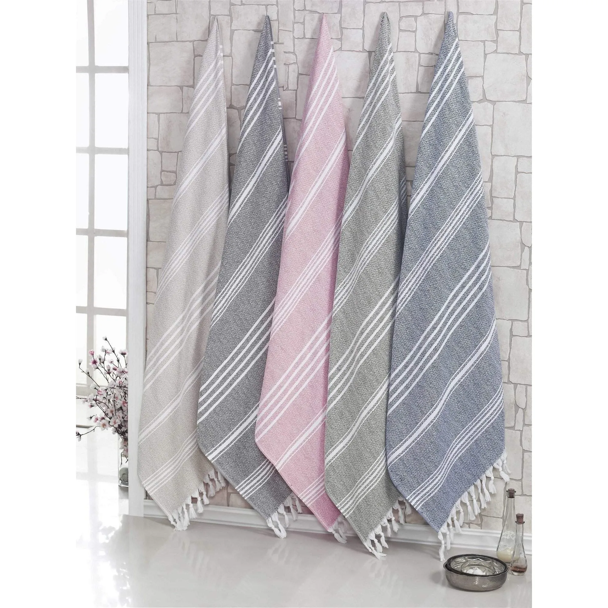 Luxury Thick Peshtemal Turkish Cotton Bath Sheet Towel - 40 X 70 - Hand Knotted