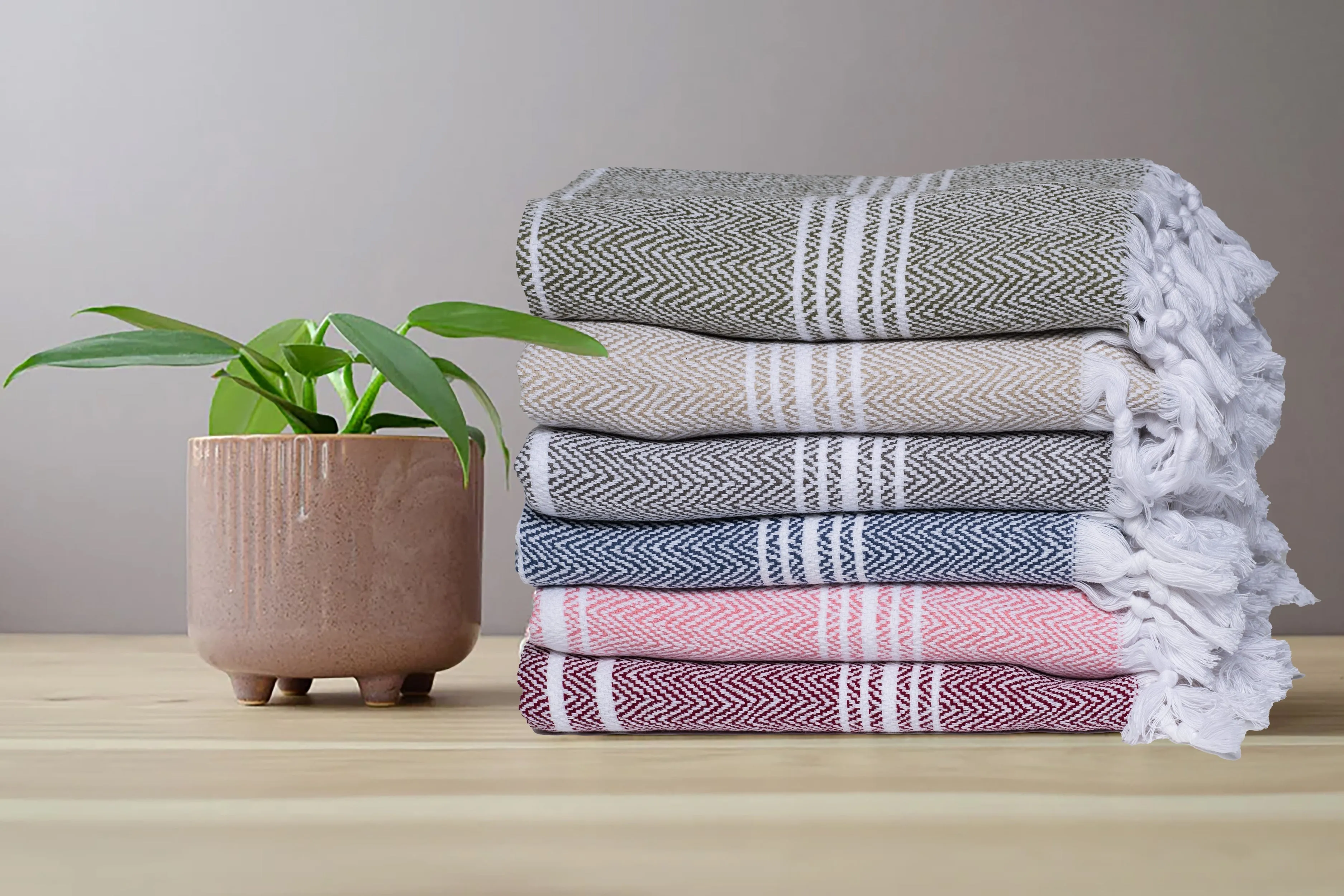 Luxury Thick Peshtemal Turkish Cotton Bath Sheet Towel - 40 X 70 - Hand Knotted