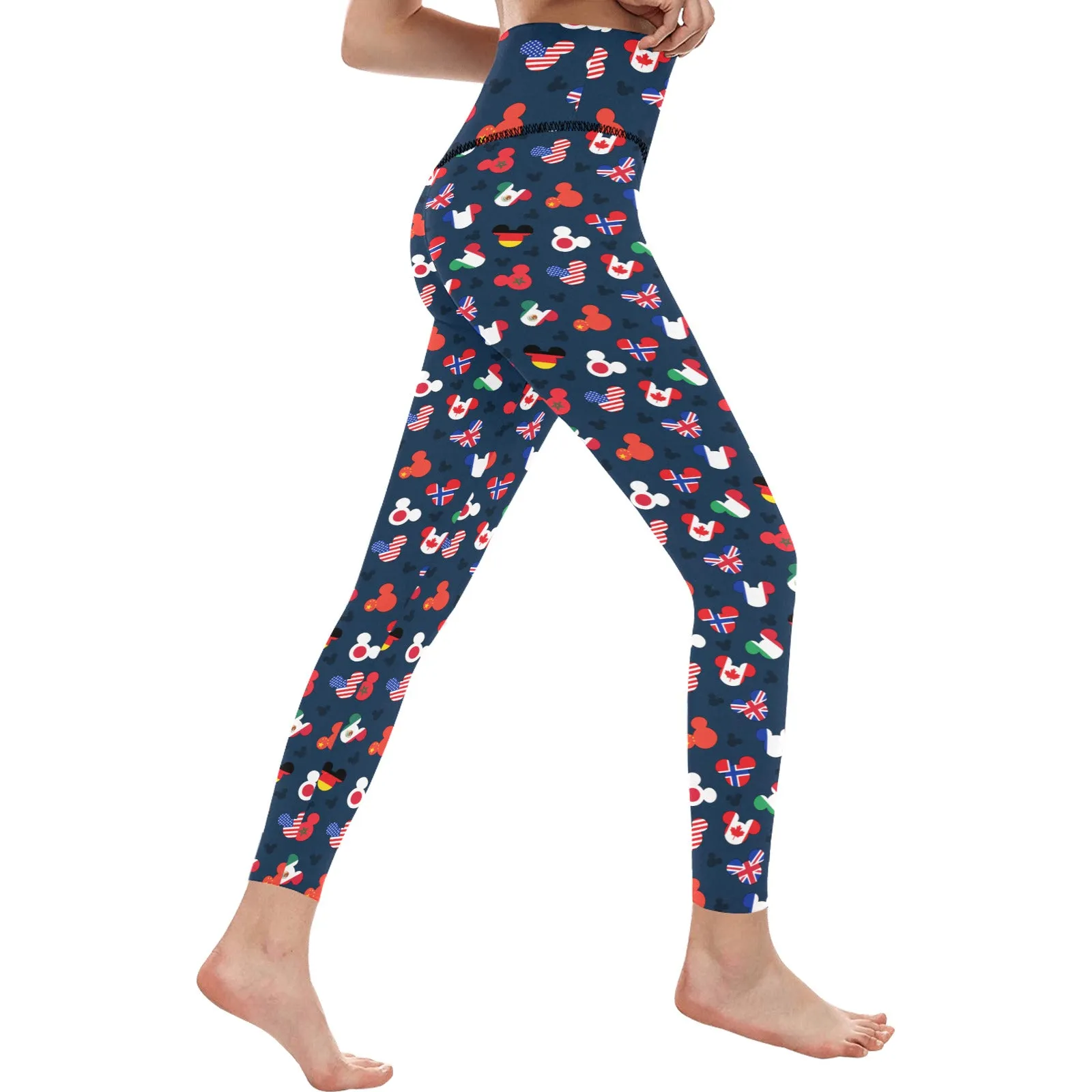 Mickey Flags Women's Athletic Leggings