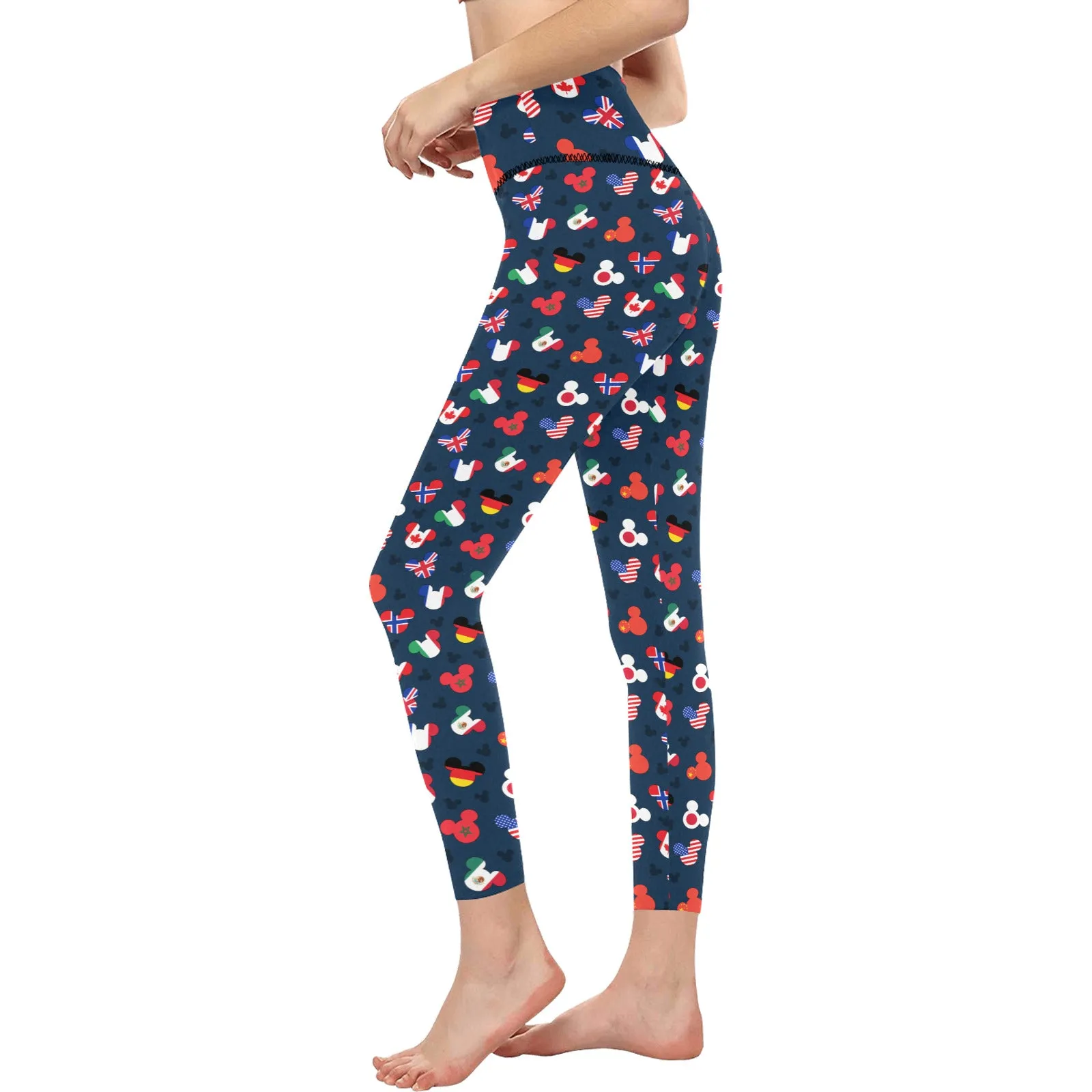 Mickey Flags Women's Athletic Leggings