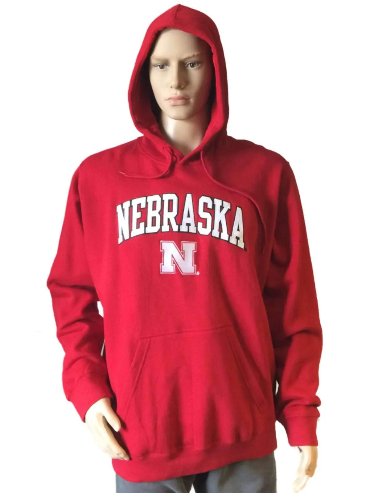 Nebraska Cornhuskers Genuine Stuff Team Embroidered Red Hoodie Sweatshirt