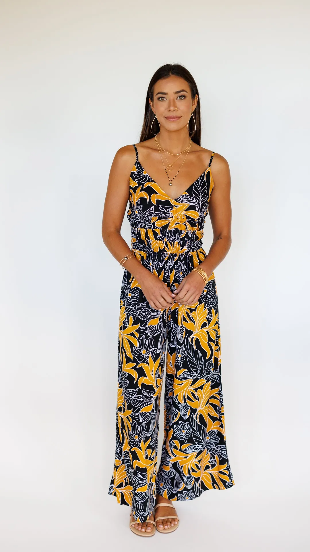Opal Jumpsuit / Tropical Black