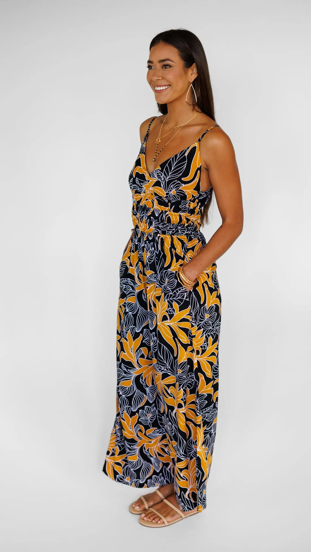 Opal Jumpsuit / Tropical Black