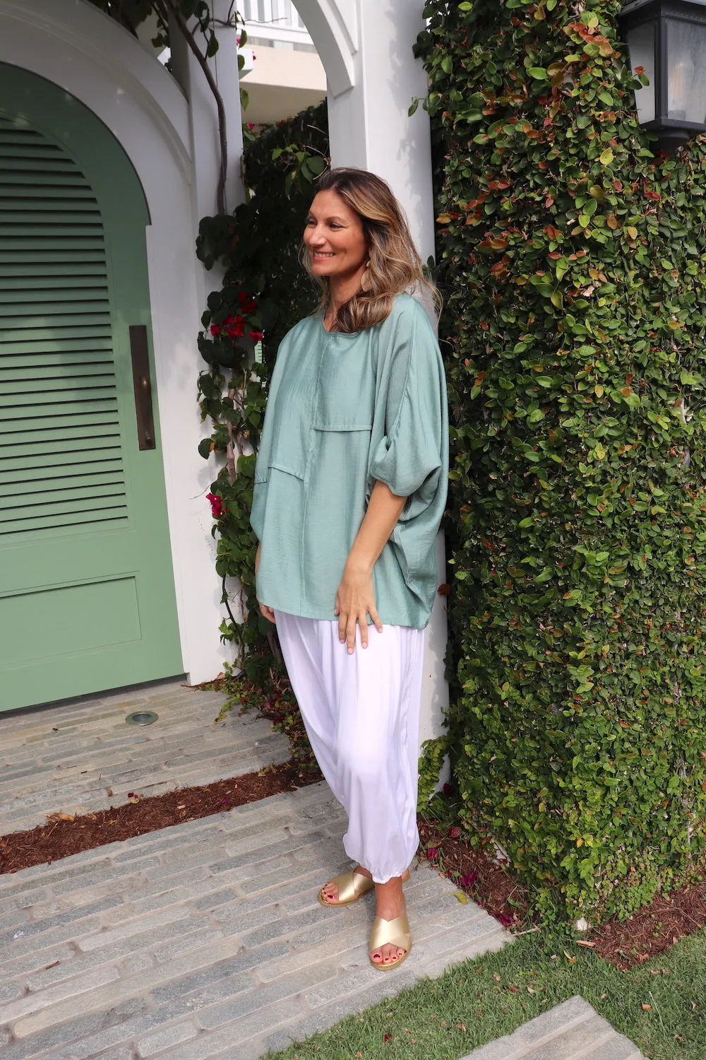 Portabello Top in Sage Green