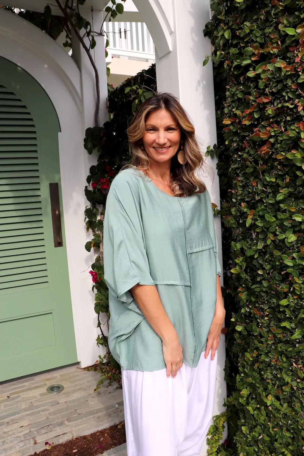 Portabello Top in Sage Green