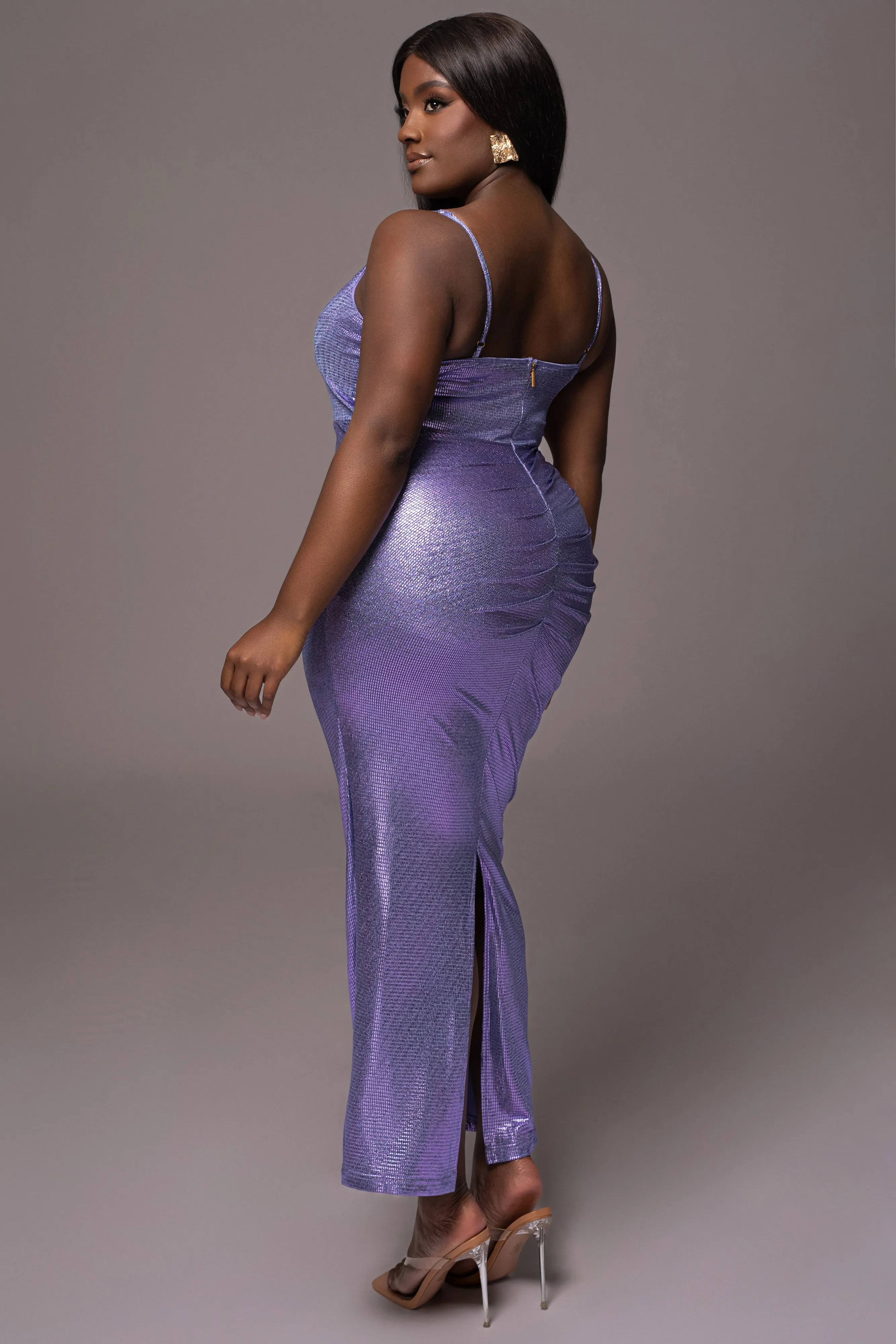 Purple Rubi Cowl Neck Cocktail Dress