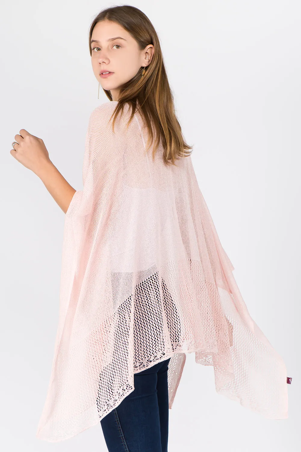 RA-1C15 solid color rayon ruana