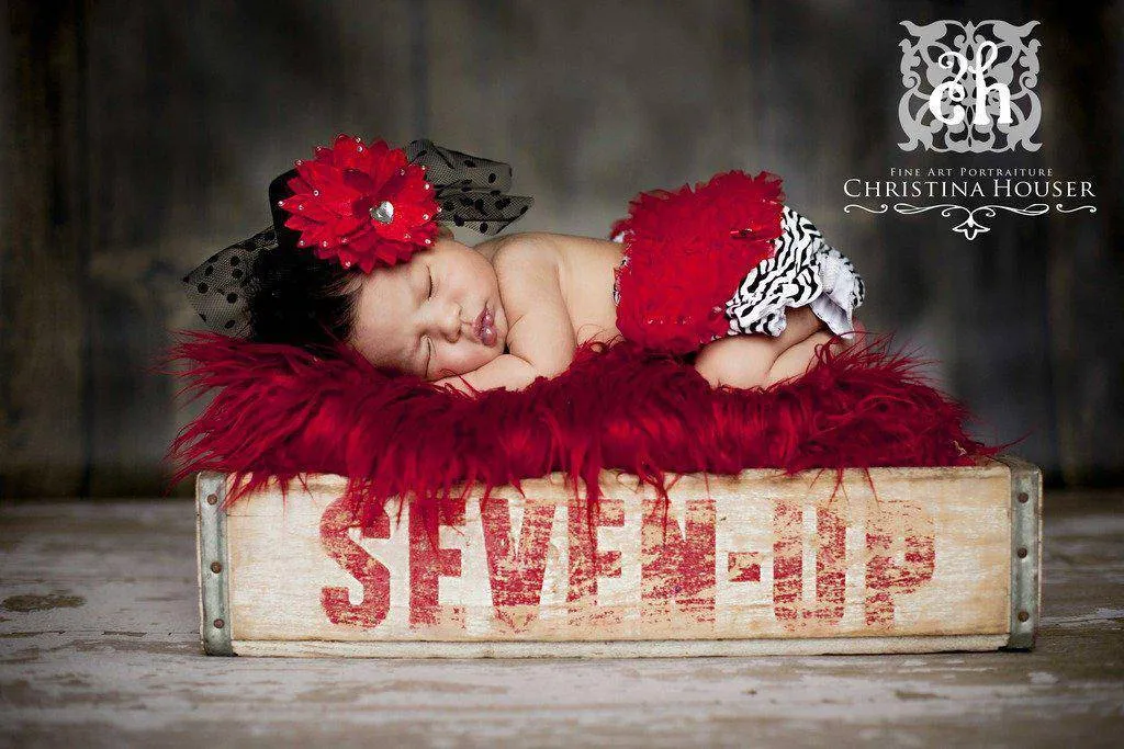 Red Mongolian Faux Fur Photography Prop Rug Newborn Baby