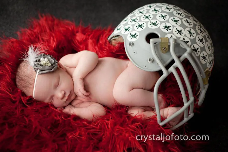 Red Mongolian Faux Fur Photography Prop Rug Newborn Baby