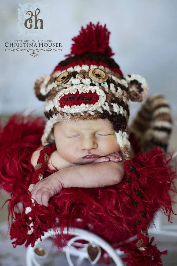 Red Mongolian Faux Fur Photography Prop Rug Newborn Baby