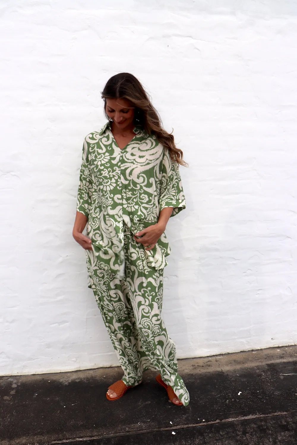 Sahara Pant & Shirt Set in Sage