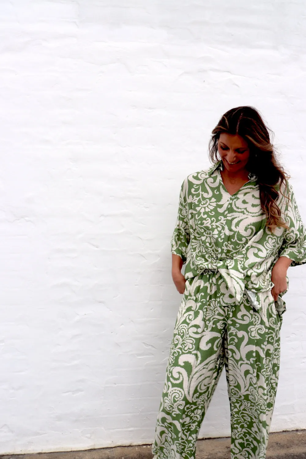 Sahara Pant & Shirt Set in Sage