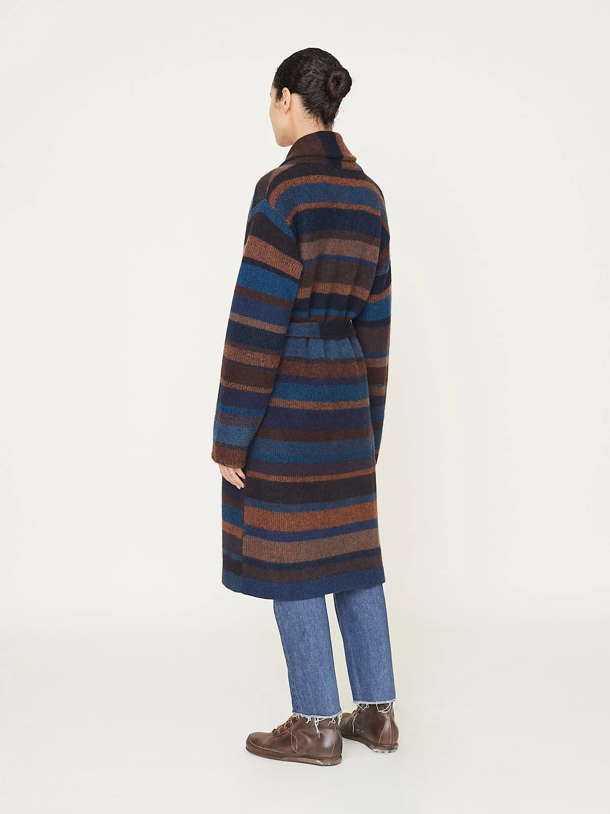Stripe Super Soft Robe in Rust/Peacock/Truffle/Blue/Black/Navy