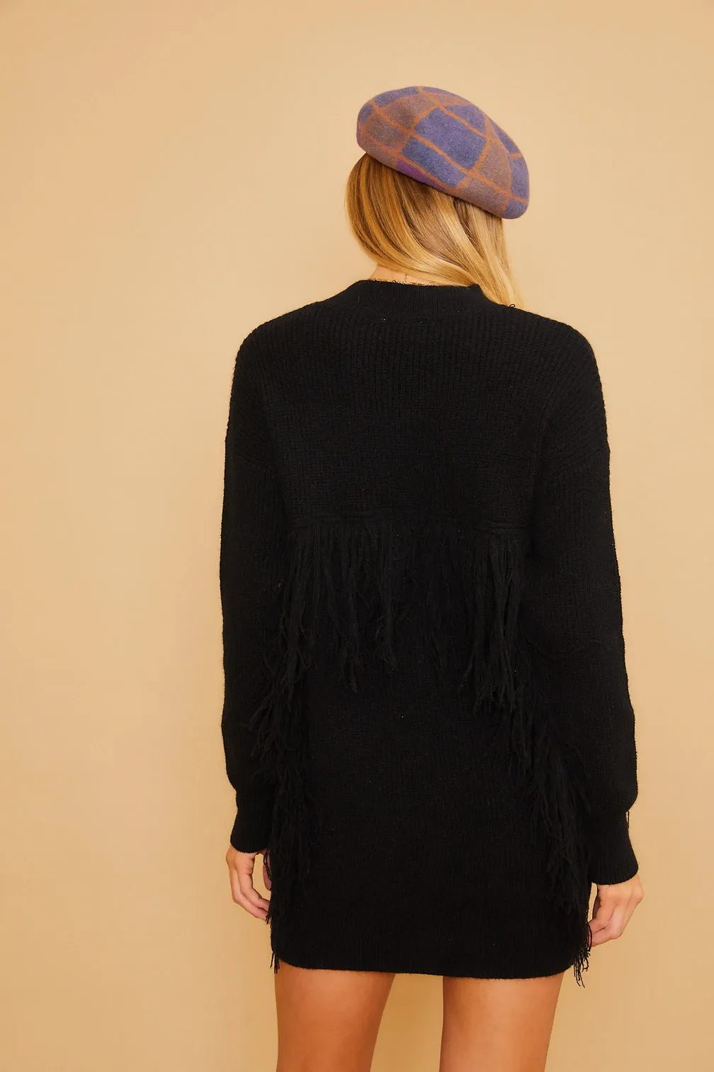 Sweater Dress With Fringe Detail