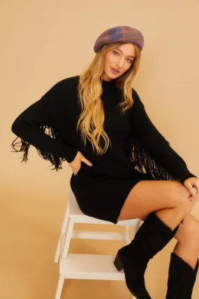 Sweater Dress With Fringe Detail