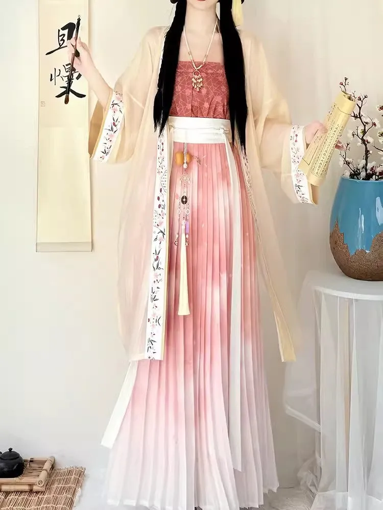 Xiaoxiaomuyu Song Dynasty Qiyao Spring and Summer Pleated Skirt Set
